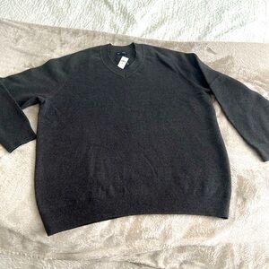 GAP Mens X-Large XL  Tall V neck Heather grey sweater